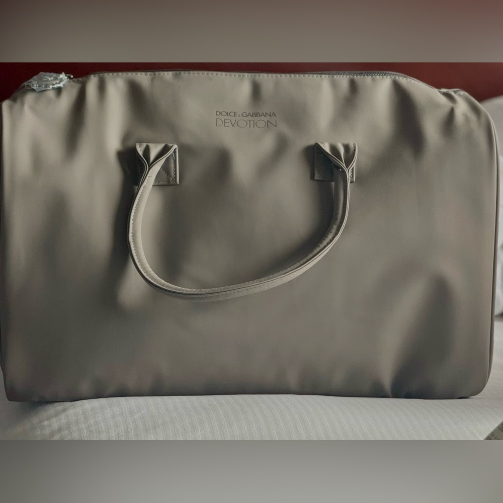 Dolce & Gabbana Devotion English Gray Men's Large Duffle Bag in vegan suede